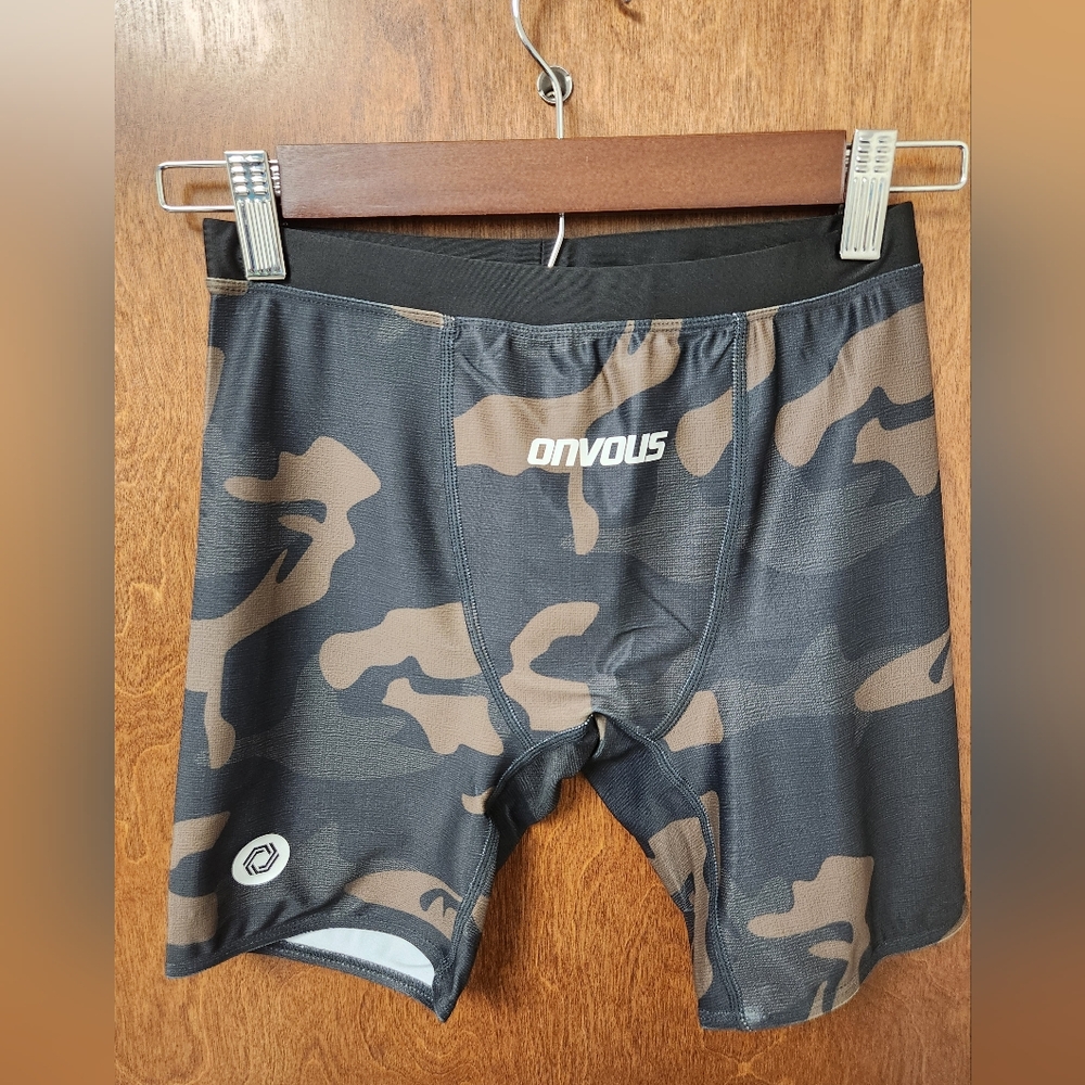 Men's Camouflage Rash Guard Shorts - Camo Swim/Bike Jammer